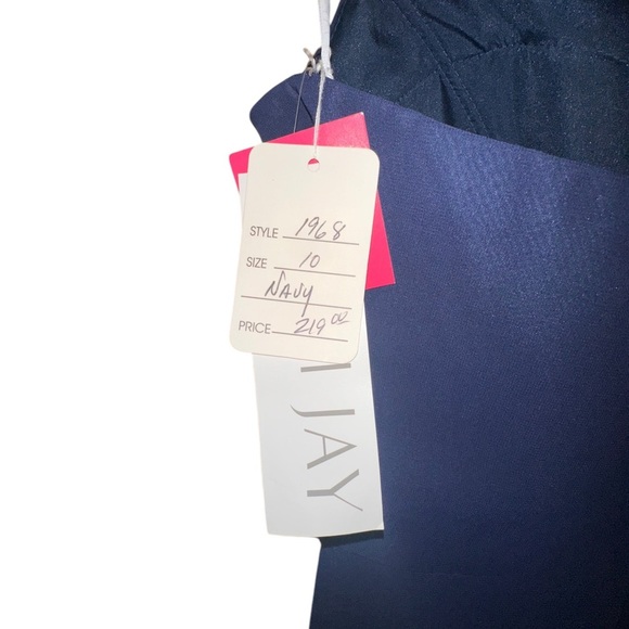 Bari Jay | Square Neck Spaghetti Strap Chiffon Evening Gown Dress Size 10 - NWT - Picture 7 of 11